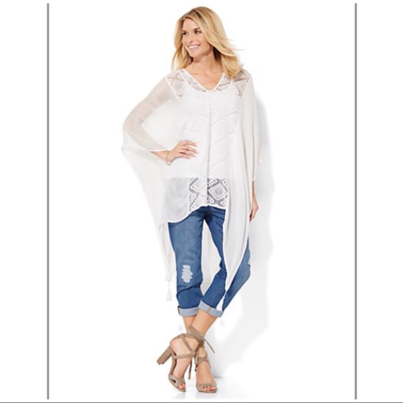 New York & Company Tops - ❤️NY & Co - Crochet-Poncho/Cover-up